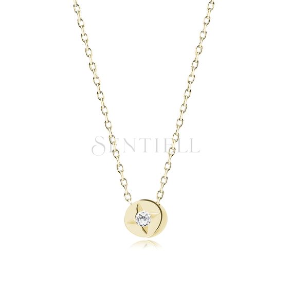 Silver (925) necklace with round zirconia pendant