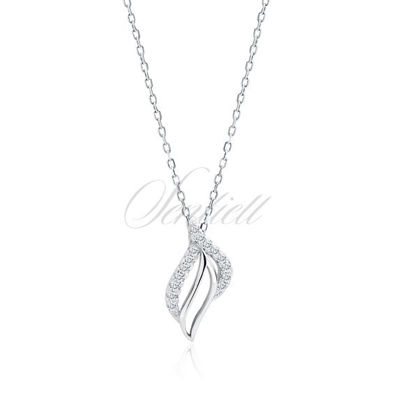 Silver (925) necklace with white zirconias