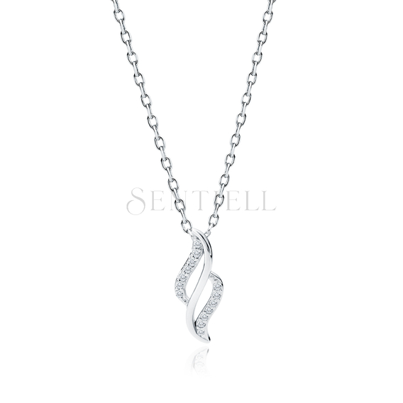 Silver (925) necklace with white zirconias