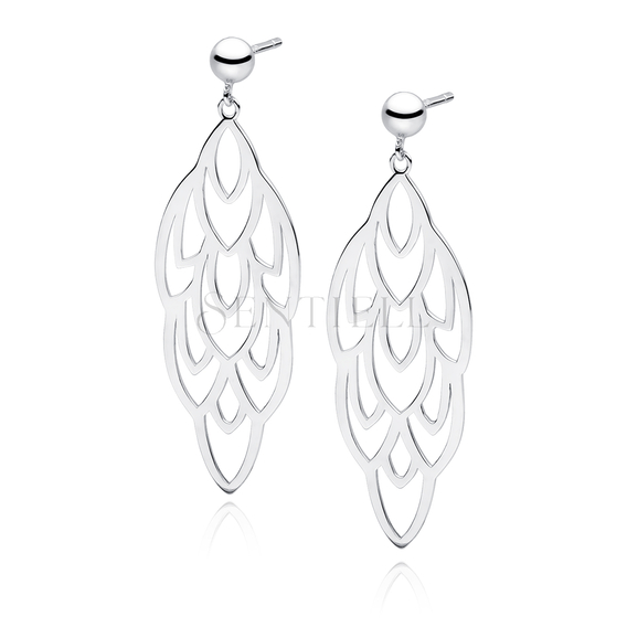 Silver (925) openwork earrings