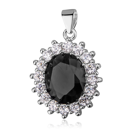 Silver (925) pendant black colored zirconia