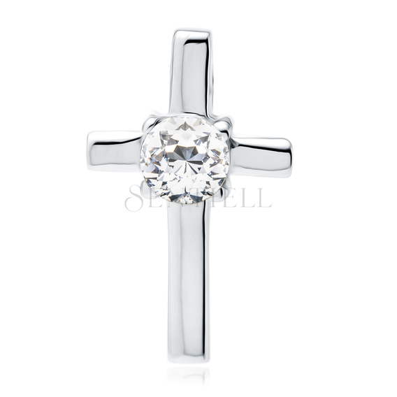 Silver (925) pendant cross with zirconia