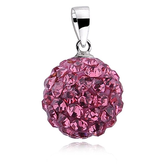 Silver (925) pendant disco ball 12mm rose