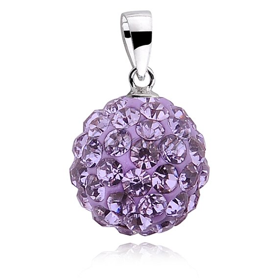 Silver (925) pendant disco ball 12mm violet