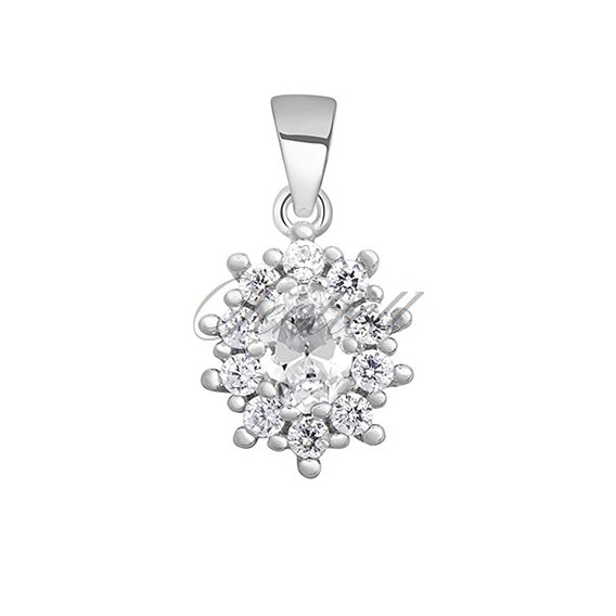 Silver (925) pendant white zirconia