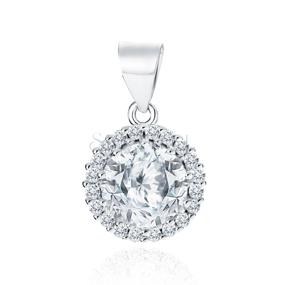 Silver (925) pendant white zirconia