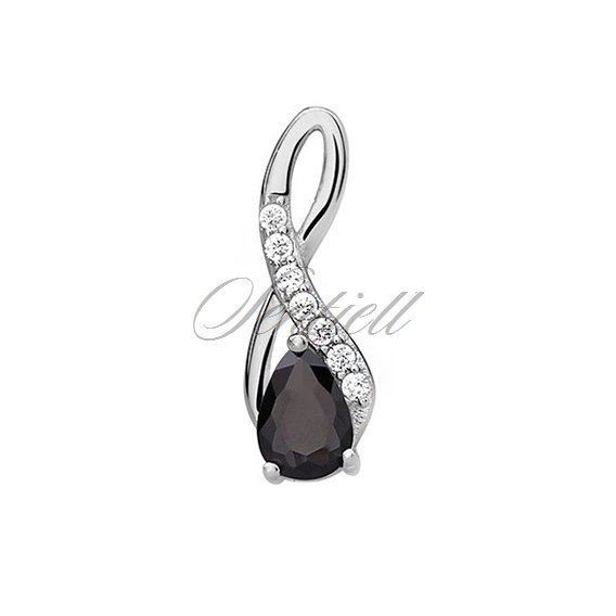 Silver (925) pendant with black zirconia