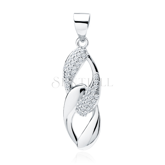 Silver (925) pendant with white zirconias