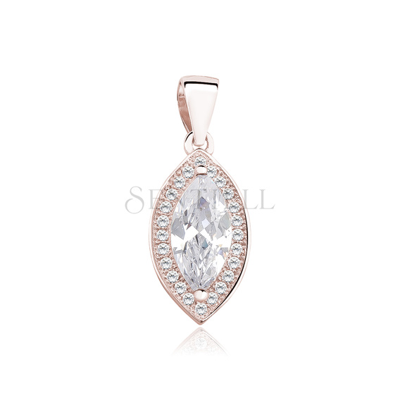 Silver (925) pendant with zirconia, rose gold-plated