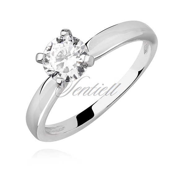 Silver (925) ring with white zirconia