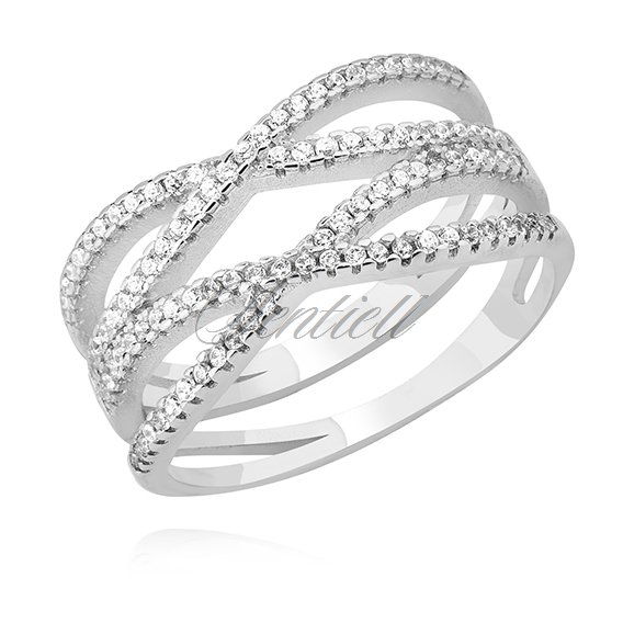 Silver (925) ring with white zirconia
