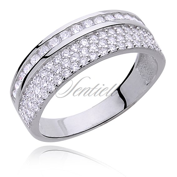 Silver (925) ring with white zirconia