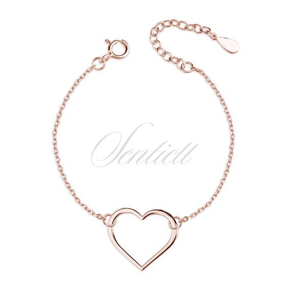 Silver (925) rose gold-plated bracelet heart