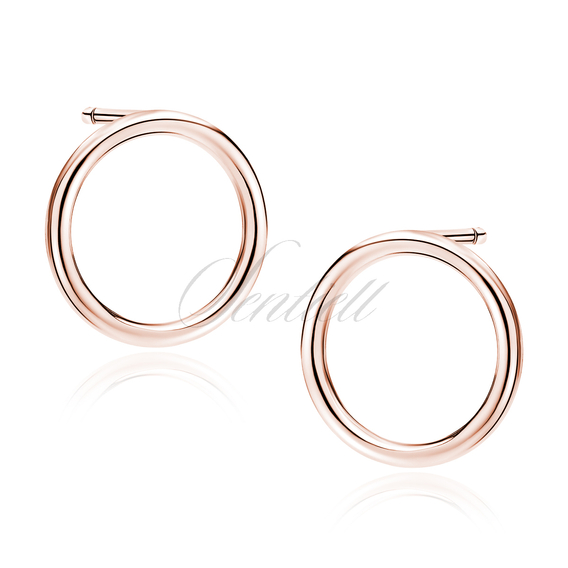 Silver (925) rose gold-plated earrings - circles