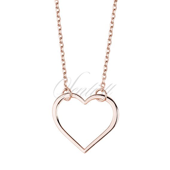 Silver (925) rose gold-plated necklace heart