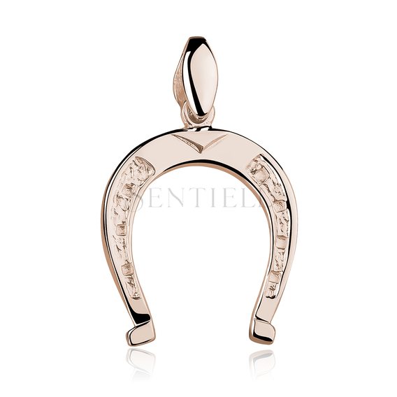 Silver (925) rose gold-plated pendant - horseshoe