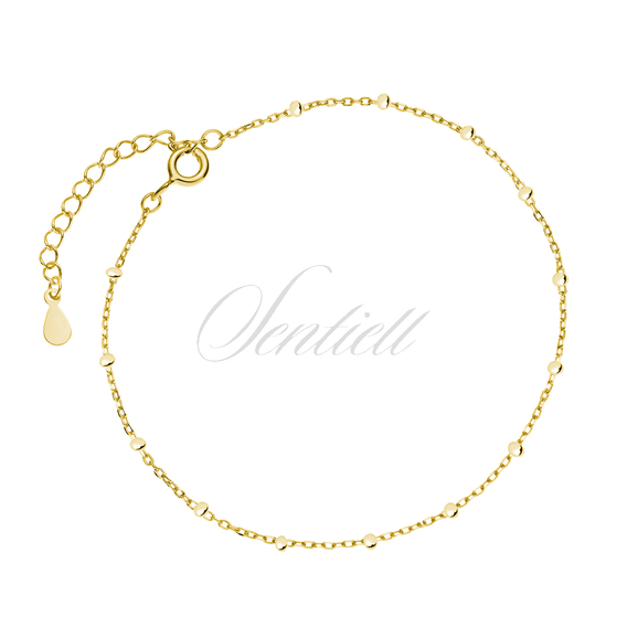 Silver bracelet (925) diamond anchor Ø 030 gold-plated with balls