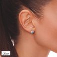 Silver (925) Earrings aquamarine colored zirconia