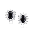 Silver (925) Earrings black colored zirconia