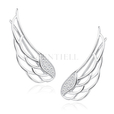 Silver (925) cuff earrings - wings with zirconia