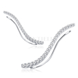 Silver (925) cuff earrings with zirconia