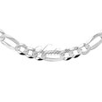 Silver (925) diamond-cut chain - figaro extra flat Ø 200 rhodium-plated