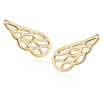 Silver (925) earrings - gold-plated wings