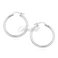 Silver (925) earrings hoops - highly polished