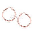 Silver (925) earrings hoops - rose gold-plated, highly polished