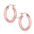 Silver (925) earrings hoops - rose gold-plated, highly polished