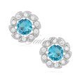 Silver (925) earrings with aquamarine zirconia