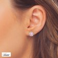 Silver (925) earrings with light pink zirconia