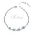 Silver (925) fashionable bracelet aquamarine zirconia