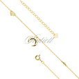 Silver (925) gold-plated anklet - adjustable size with moon and star pendant
