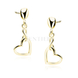 Silver (925) gold-plated earrings - hearts and infinities