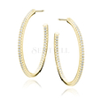 Silver (925) gold-plated earrings with white zirconias