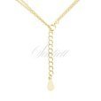 Silver (925) gold-plated necklace - cirlces with zirconias
