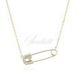 Silver (925) gold-plated necklace with zirconias - safety-pin