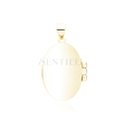 Silver (925) gold-plated polished pendant - oval shaped locket