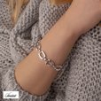 Silver (925) high polished bracelet with big clasp