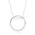 Silver (925) necklace - cirlce with zirconia
