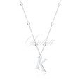 Silver (925) necklace - letter K on chain with balls
