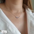 Silver (925) necklace - wing with zirconia