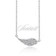 Silver (925) necklace - wing with zirconia