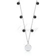 Silver (925) necklace with circle and black zirconias / spinels