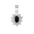 Silver (925) pendant black colored zirconia