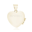 Silver (925) polished gold-plated pendant - heart shaped locket