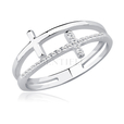 Silver (925) ring - crosses with white zirconia