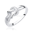 Silver (925) ring with zirconia - knot