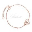 Silver (925) rose gold-plated bracelet - horse with white zirconias and white eye